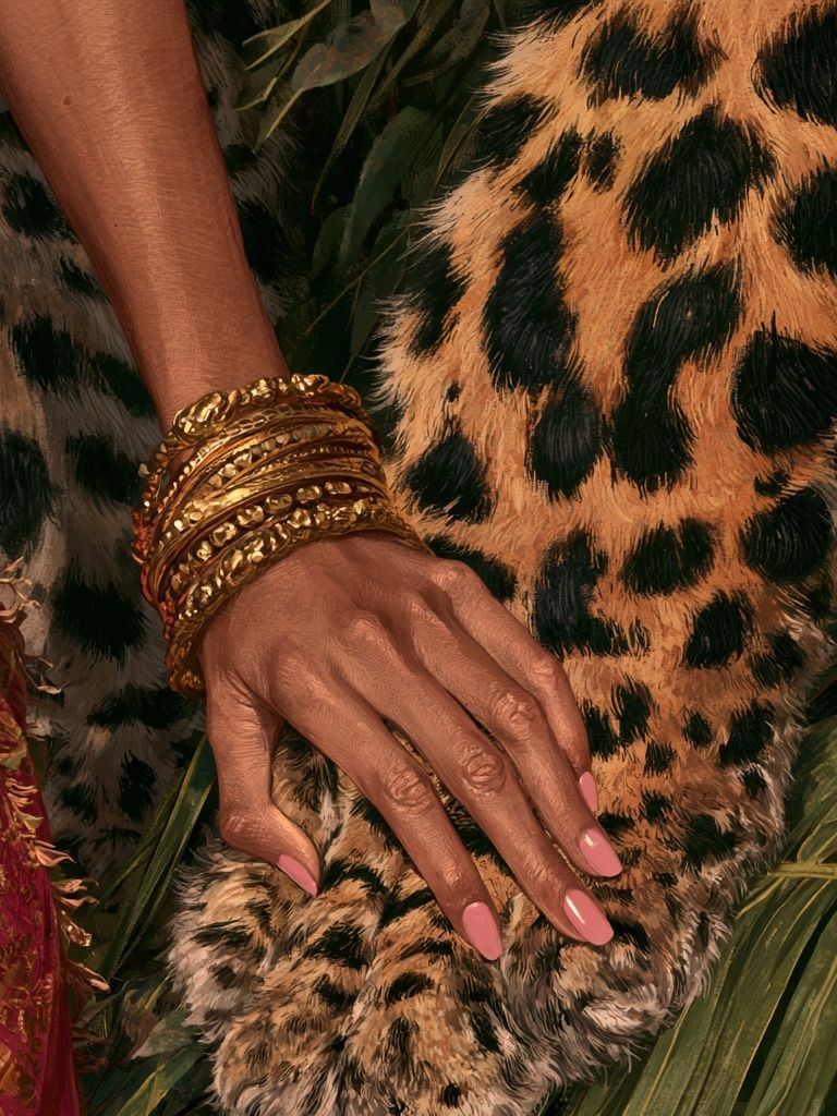 Leopard Print Hand Fashion Poster. poster detail