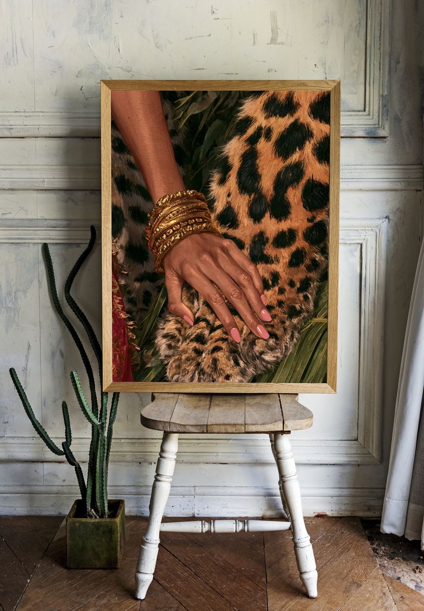 Leopard Print Hand Fashion Poster. — room view 1
