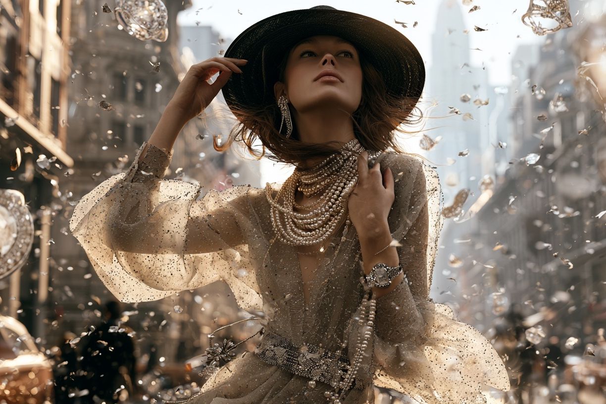 Glamorous Fashion Street Portrait Print. poster — photography art