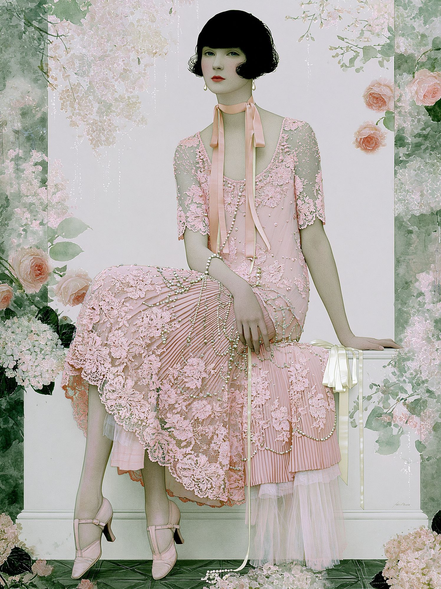 Pastel Fashion Portrait Print. poster detail