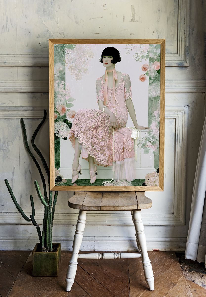 Pastel Fashion Portrait Print. room preview
