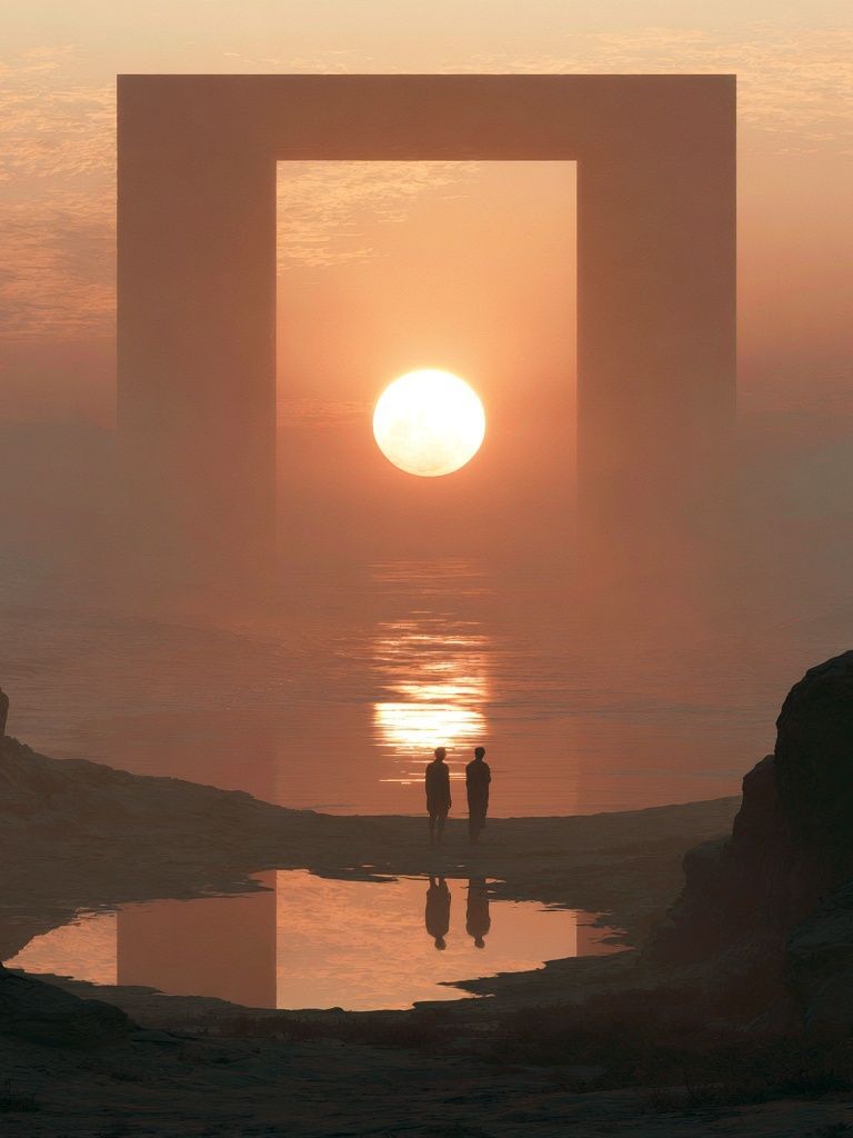 Surreal Sunset Portal Print. poster — fine-art art
