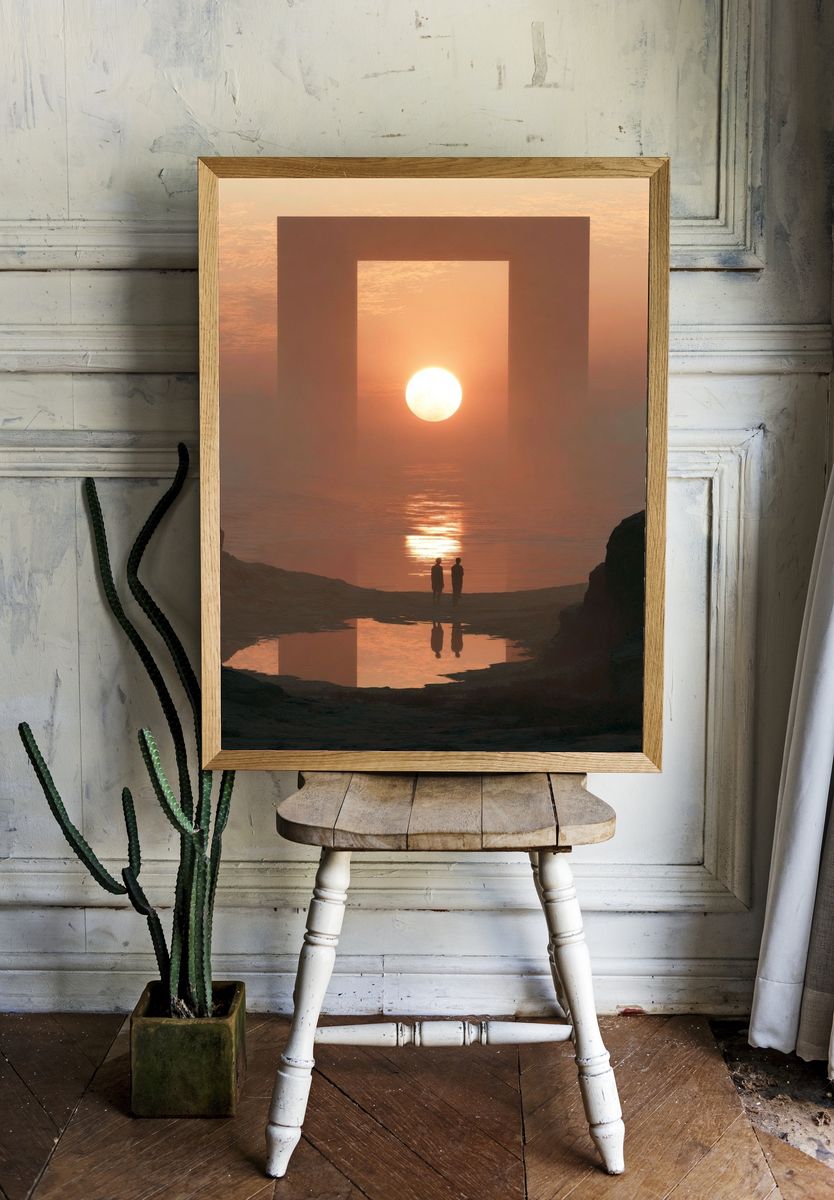 Surreal Sunset Portal Print. — room view 1