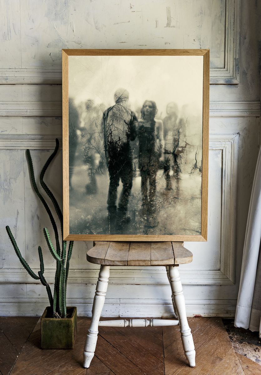Ghostly Figures Surrealism Poster. room preview