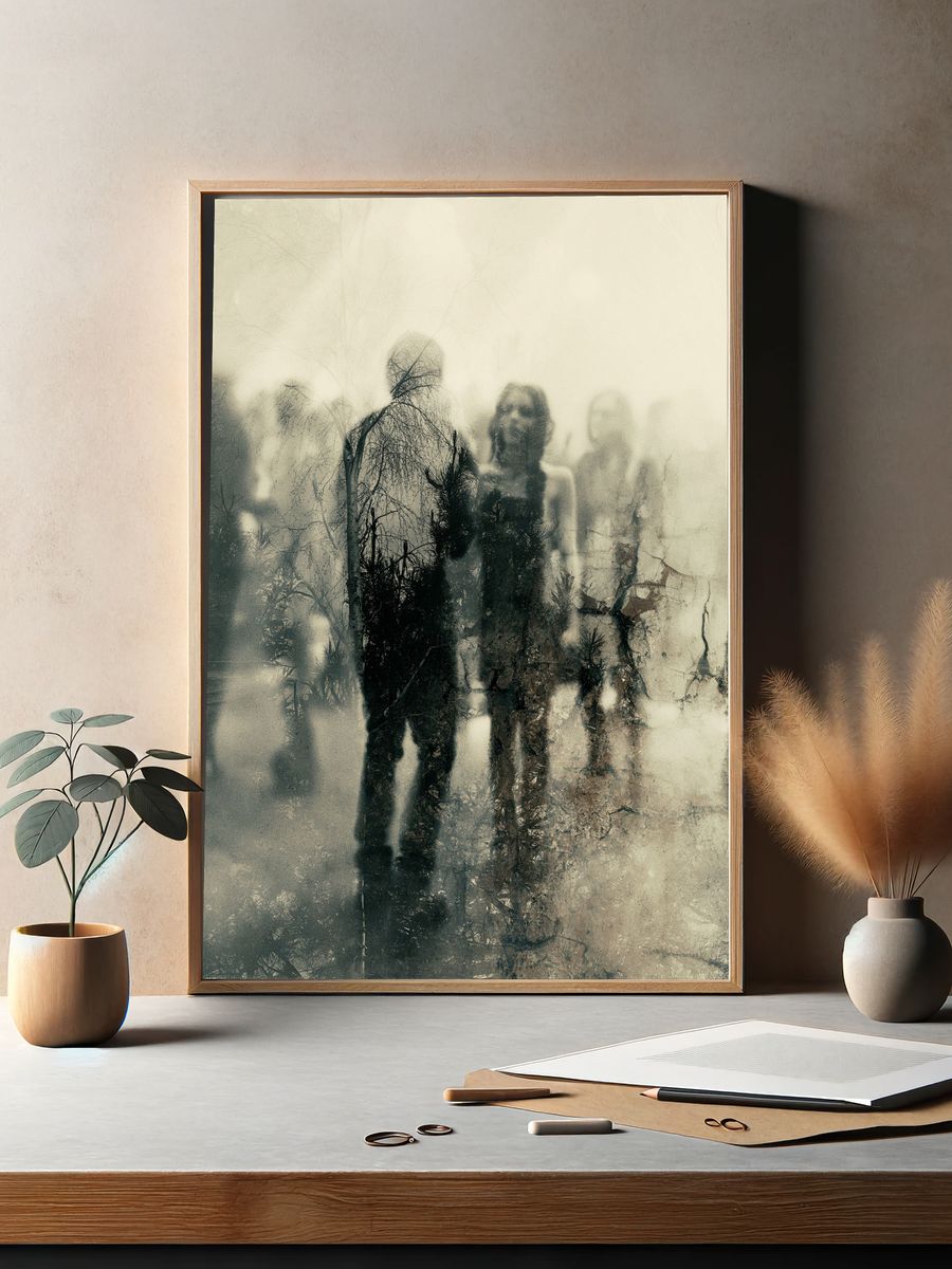 Ghostly Figures Surrealism Poster. — room view 2
