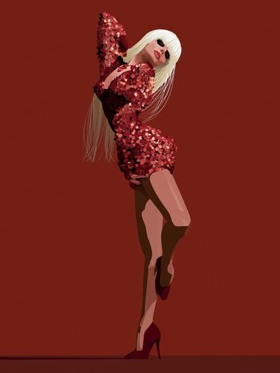 Red Sequin Fashion Figure Poster.