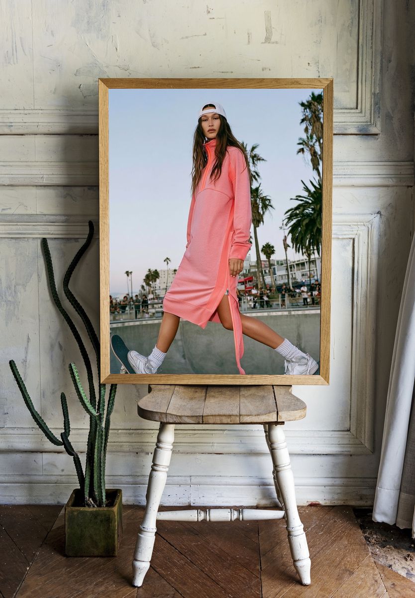 Skateboard Fashion Portrait Poster. room preview