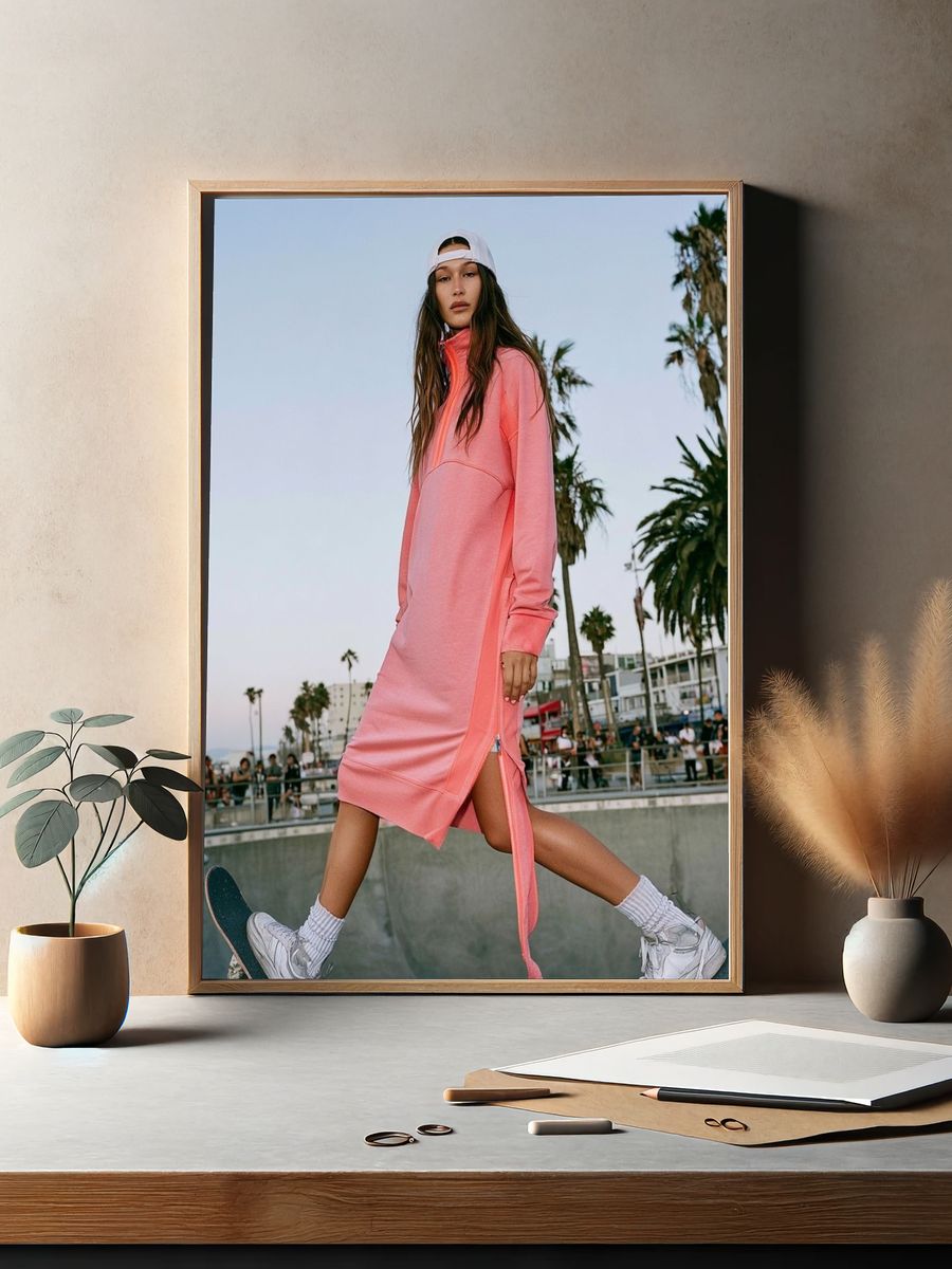 Skateboard Fashion Portrait Poster. — room view 2