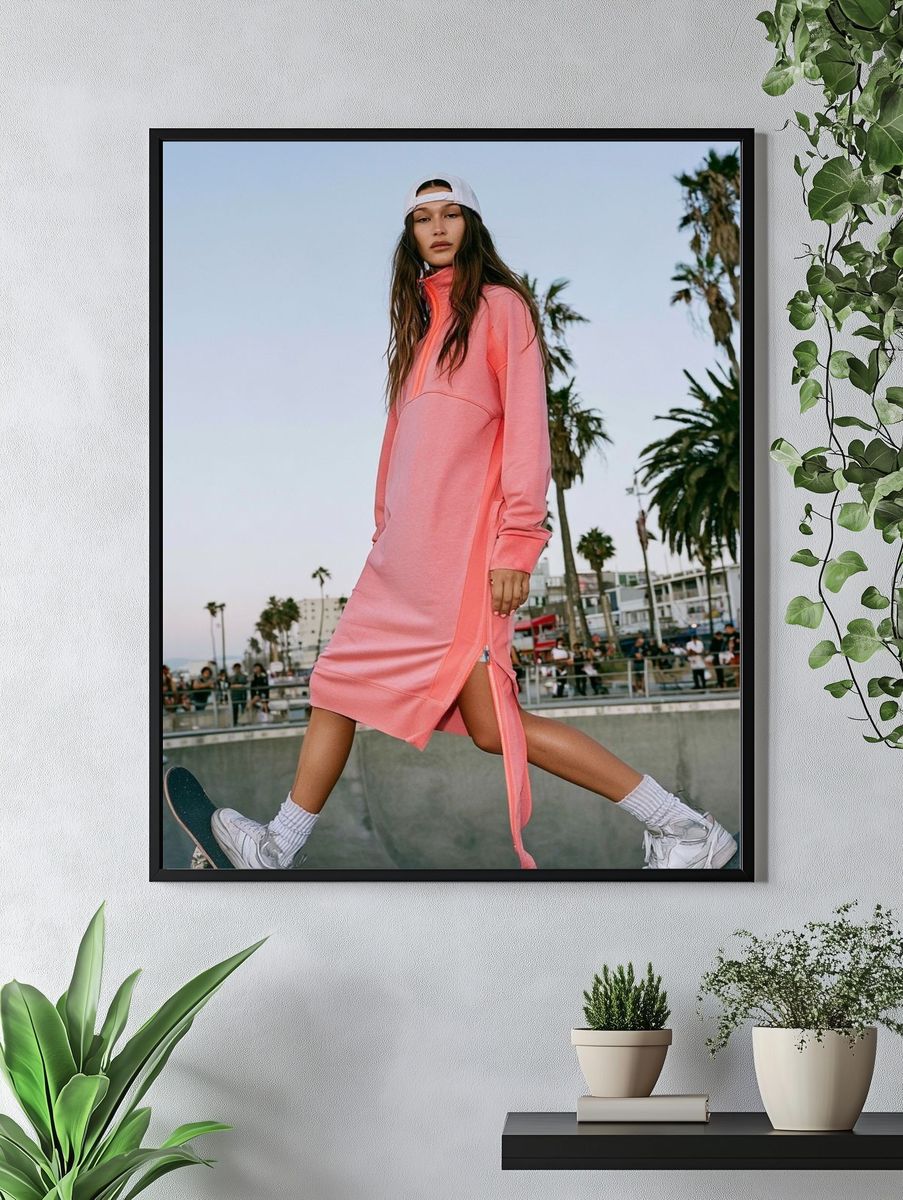 Skateboard Fashion Portrait Poster. — room view 4