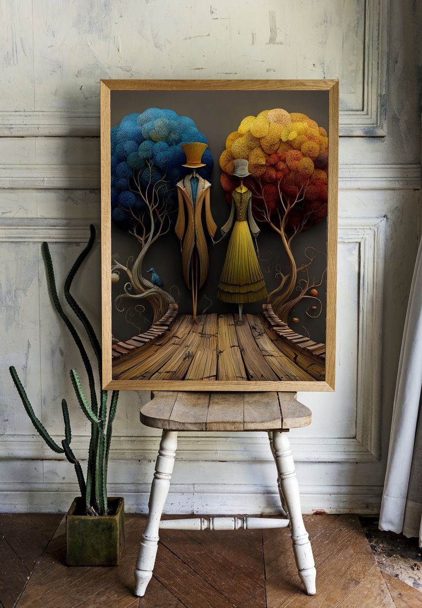 Surreal Fashion Forest Print. — room view 1