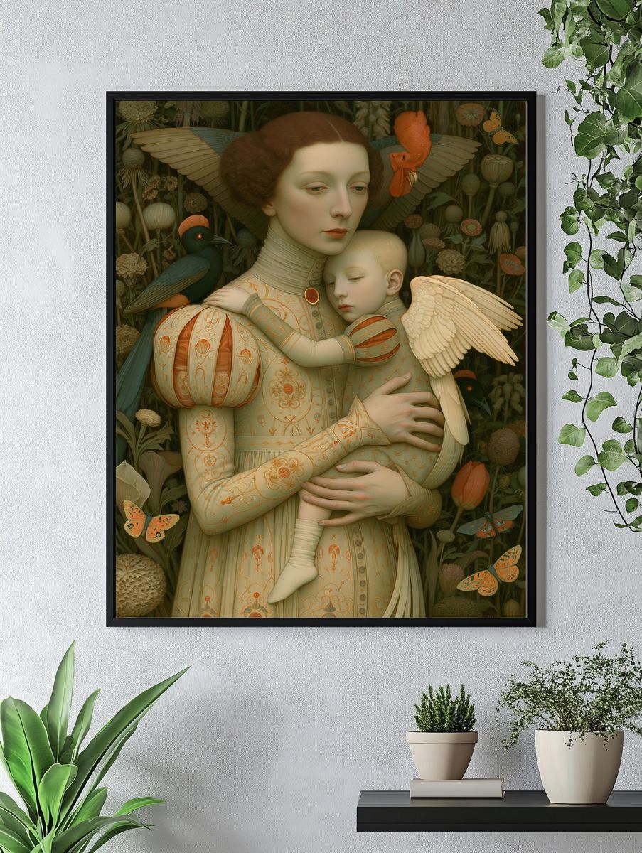 Mother and Child Surrealism Print. — room view 4
