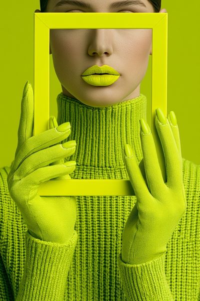 Neon Lime Fashion Portrait Poster.