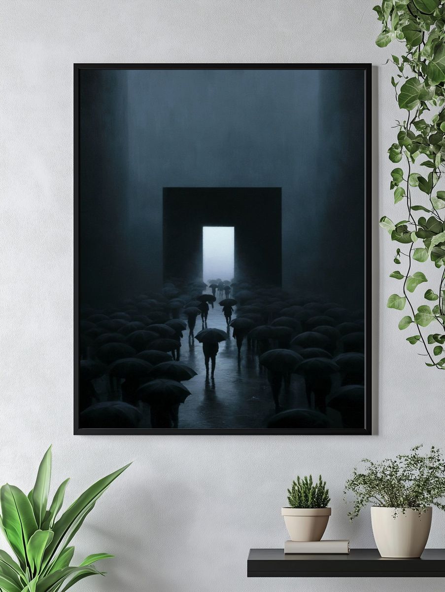 Umbrella Corridor Surrealism Print. — room view 4