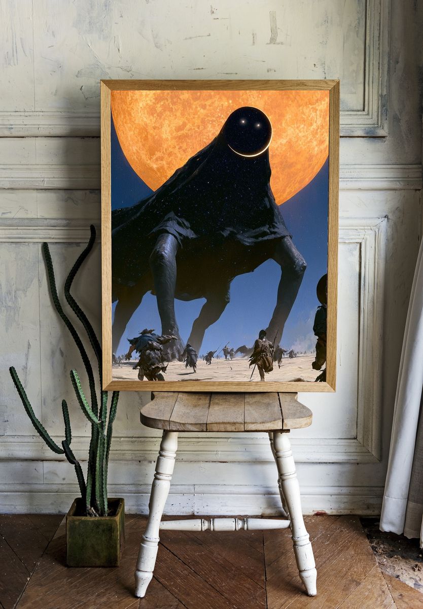 Celestial Giant — Surrealism Print. room preview