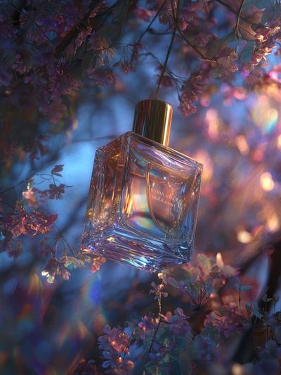 Perfume Bottle Floral Glow Poster. poster