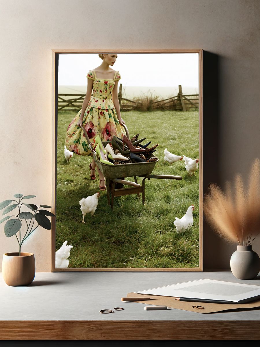 Fashion Garden Wheelbarrow Poster. — room view 2