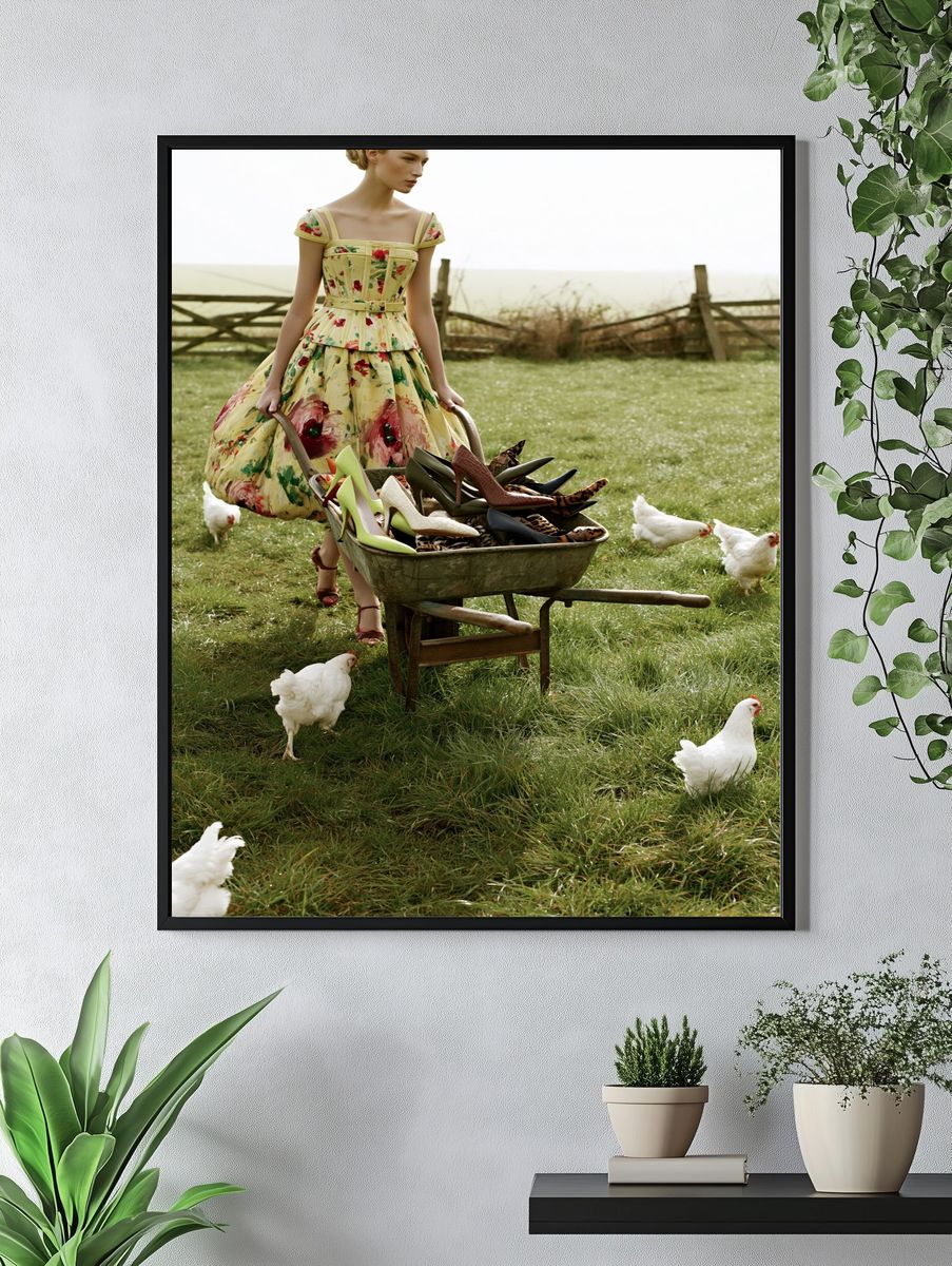 Fashion Garden Wheelbarrow Poster. — room view 4