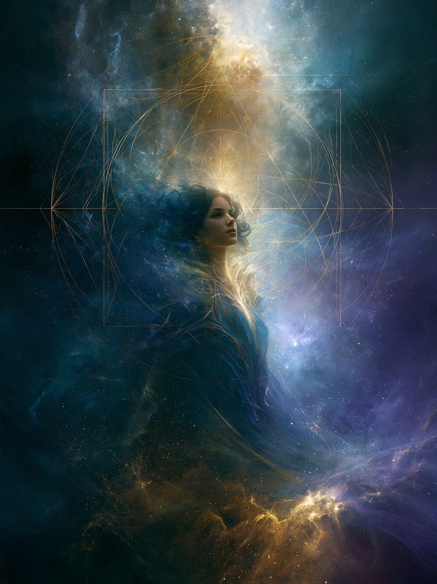 Cosmic Woman Surrealism Poster. poster detail