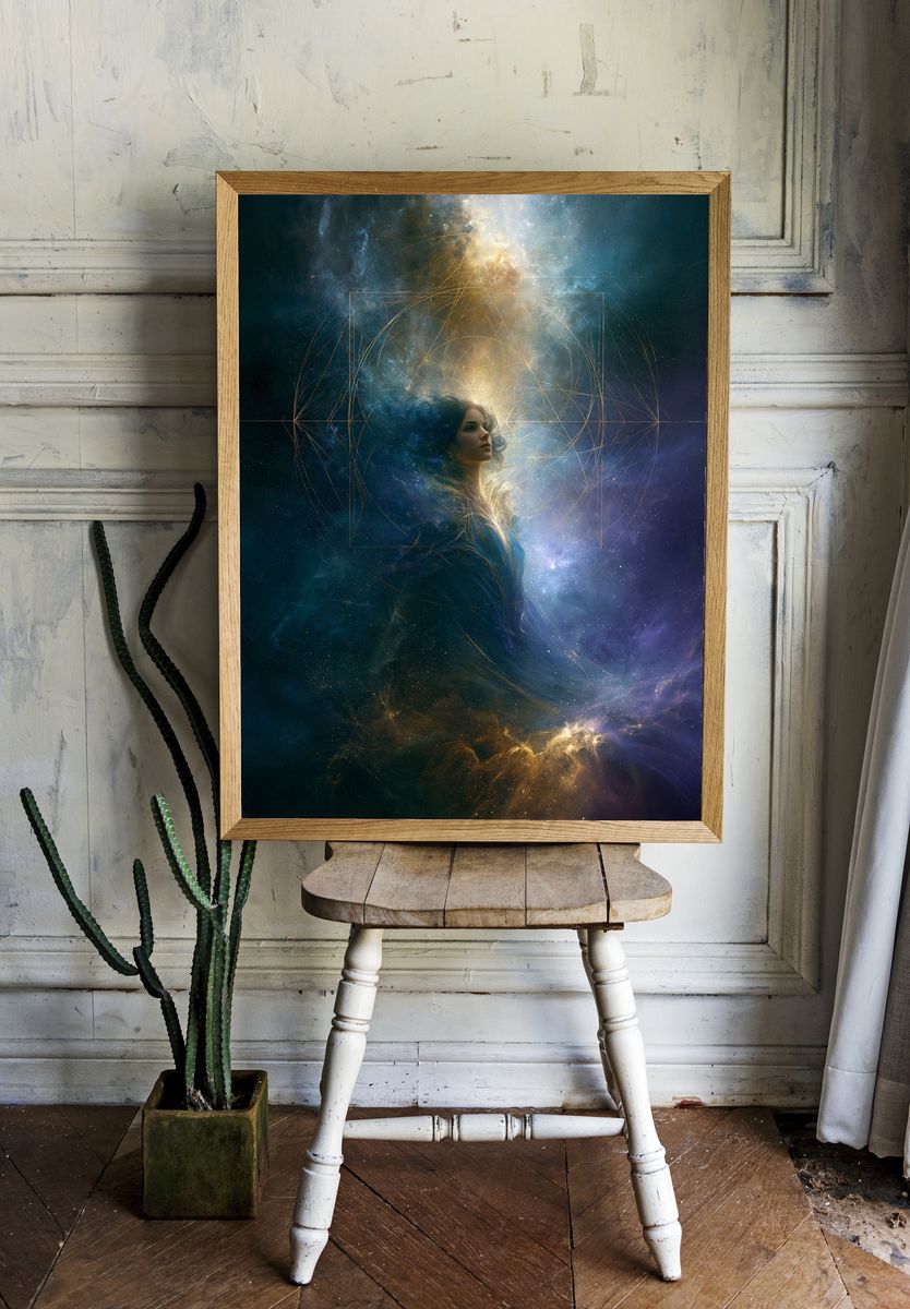 Cosmic Woman Surrealism Poster. — room view 1