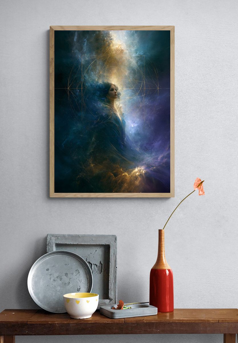 Cosmic Woman Surrealism Poster. — room view 3