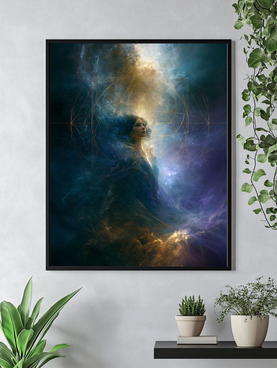 Cosmic Woman Surrealism Poster. — room view 4