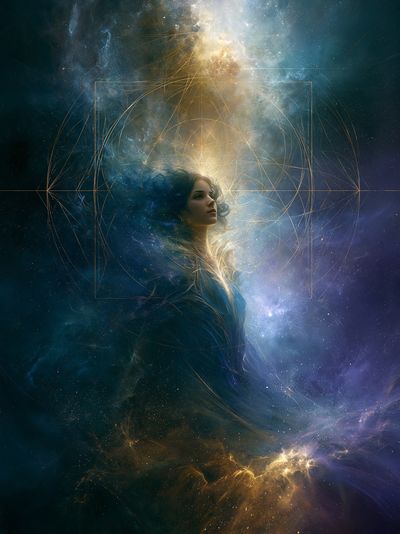 Cosmic Woman Surrealism Poster.