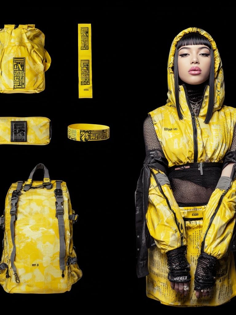 Avant-Garde Yellow Fashion Poster. poster detail
