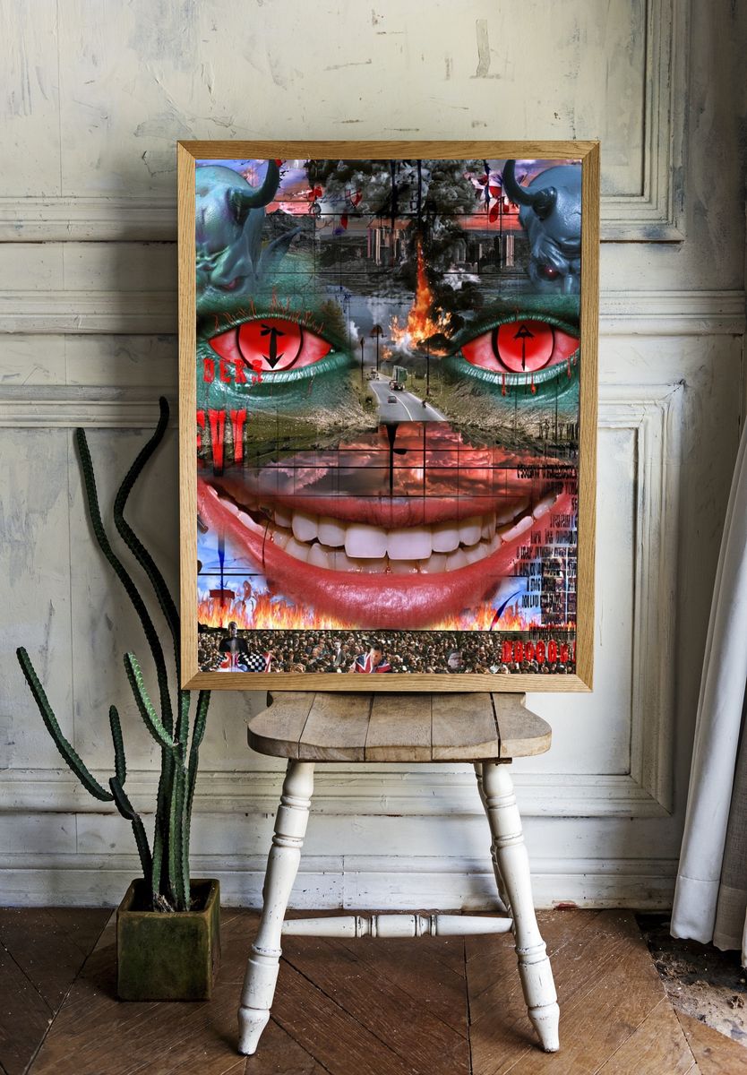 Hellscape Collage Horror Poster. — room view 1