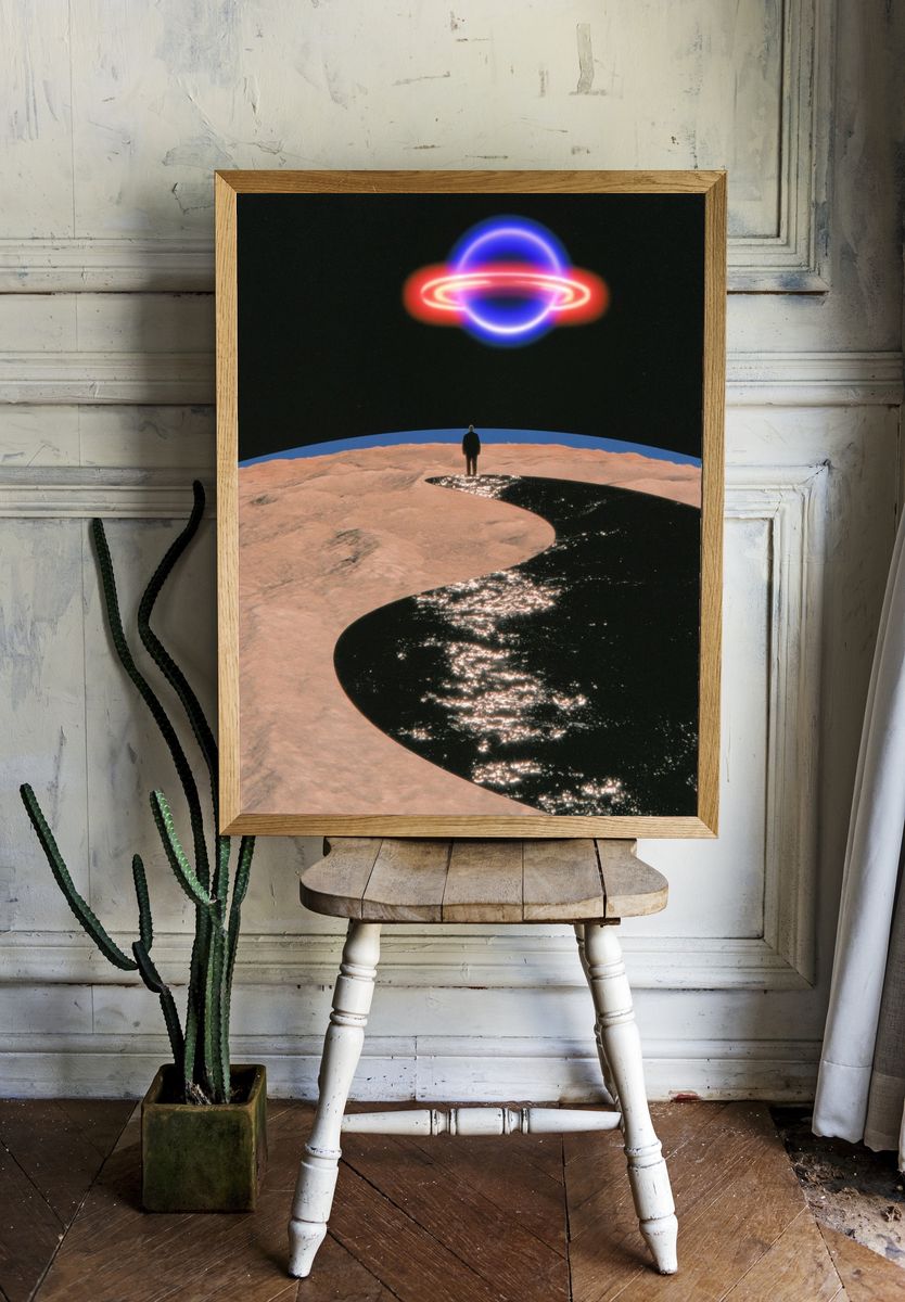 Surreal Cosmic Landscape Poster. — room view 1