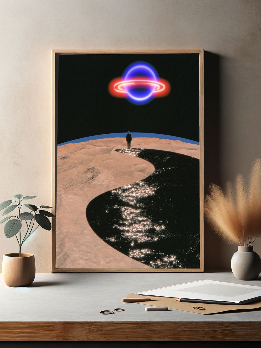 Surreal Cosmic Landscape Poster. — room view 2