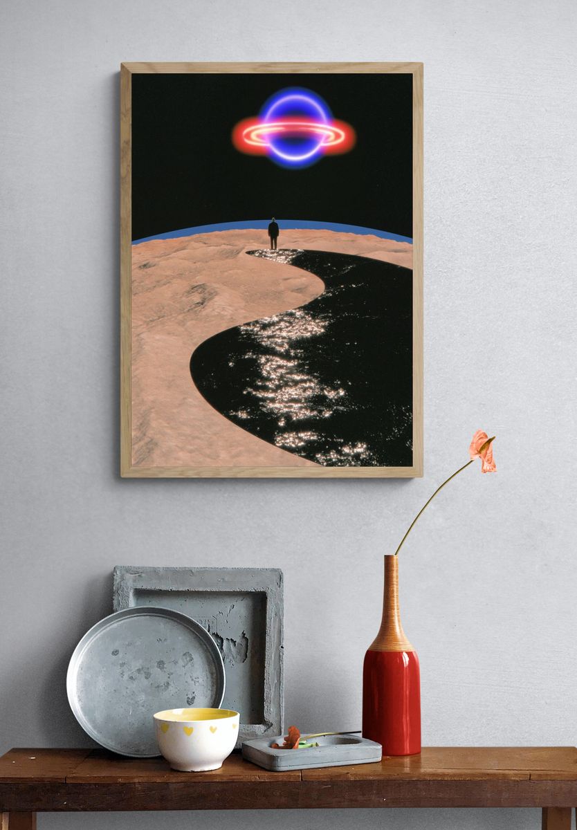 Surreal Cosmic Landscape Poster. — room view 3