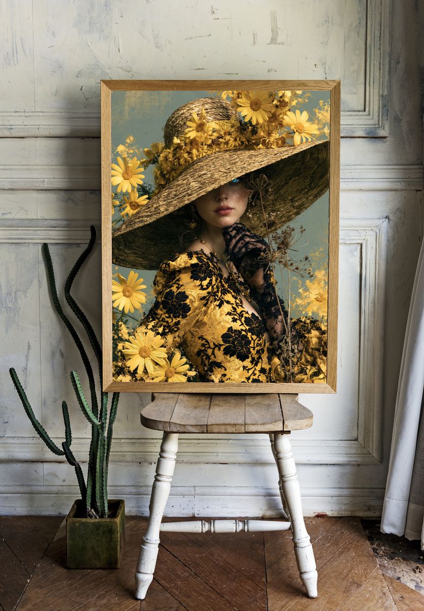 Floral Portrait Fashion Poster. — room view 1