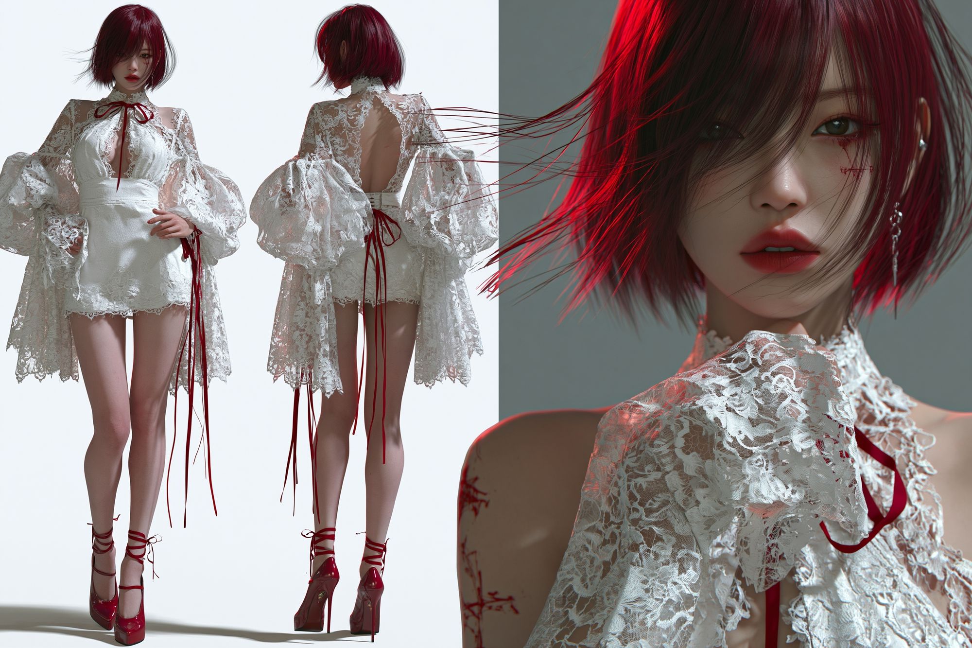 Red-Haired Fashion Portrait Poster. poster detail