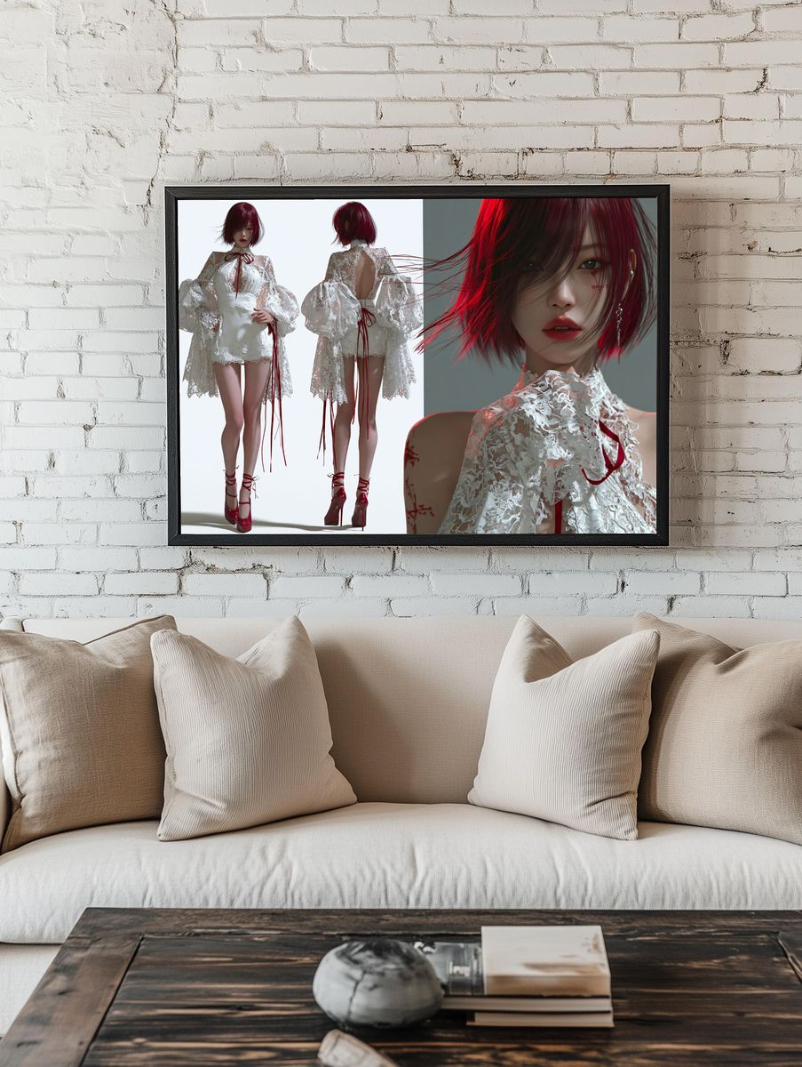 Red-Haired Fashion Portrait Poster. — room view 1