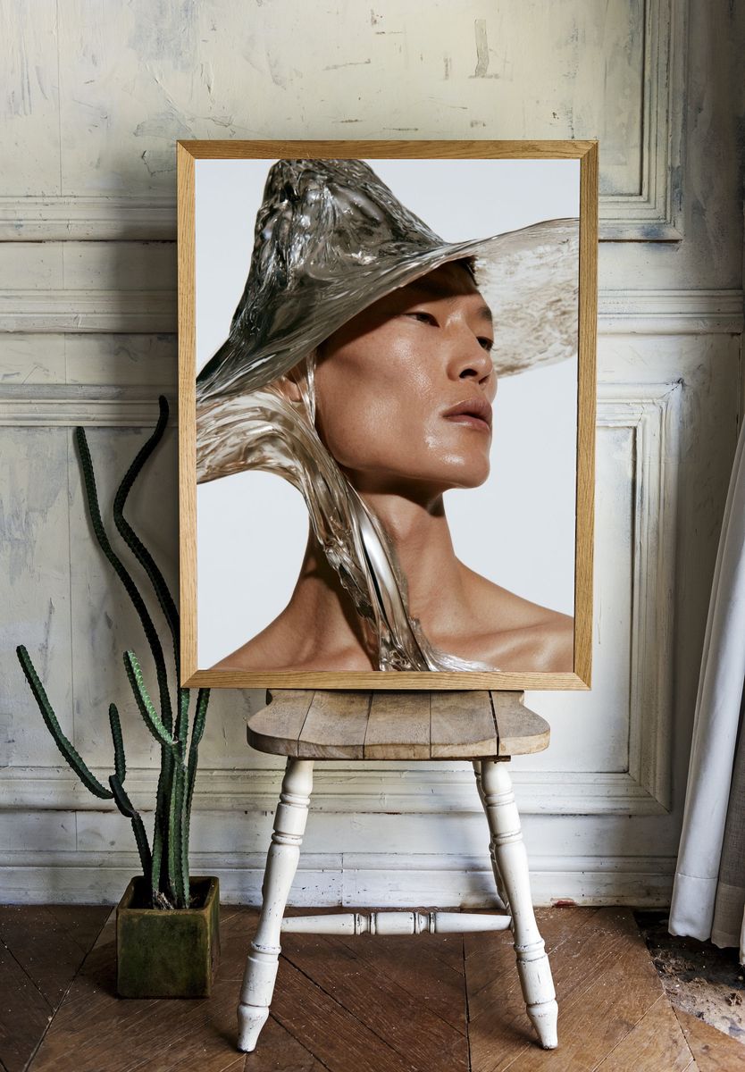 Avant-Garde Fashion Portrait Print. room preview