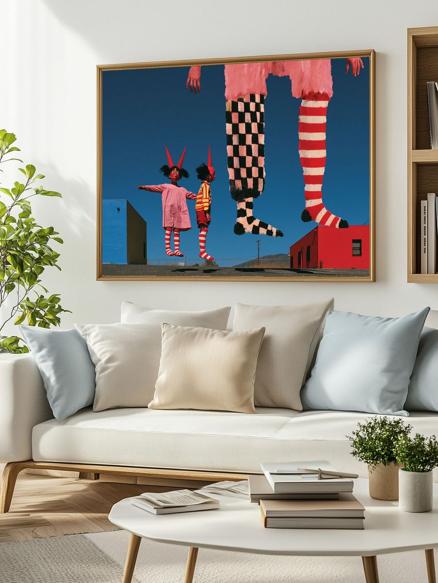 Surreal Street Figures Poster. — room view 2