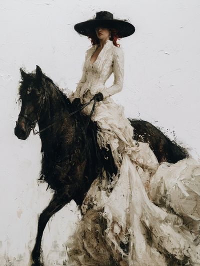 Elegant Horse Rider Fashion Print. poster