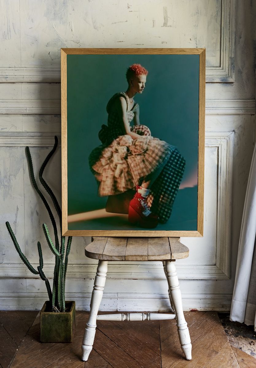 Avant-Garde Fashion Portrait Poster. room preview