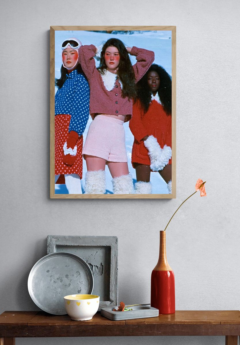 Retro Winter Fashion Portrait Poster. — room view 3