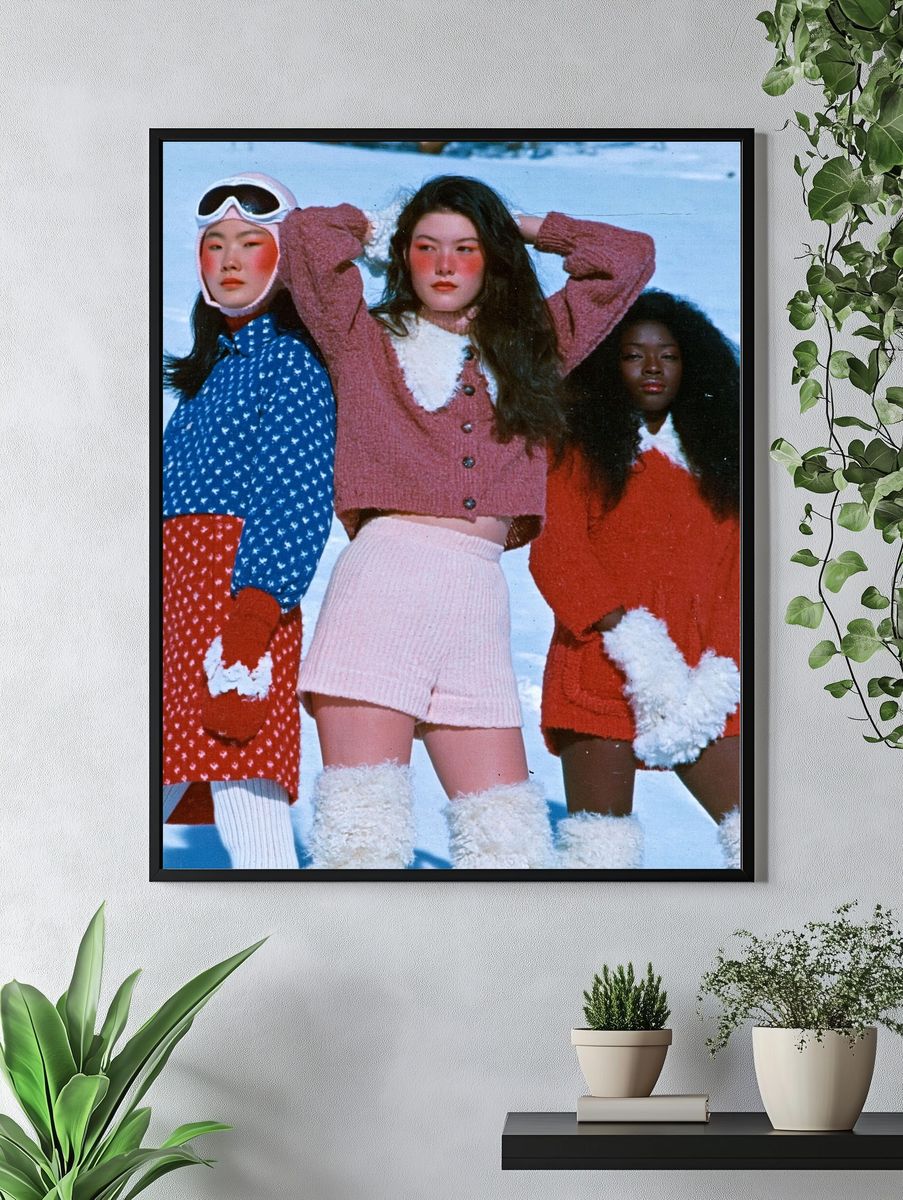 Retro Winter Fashion Portrait Poster. — room view 4