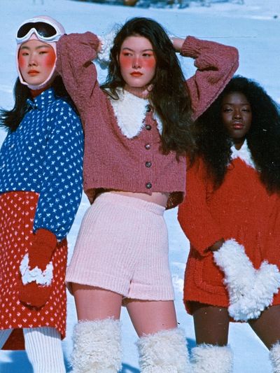 Retro Winter Fashion Portrait Poster. poster