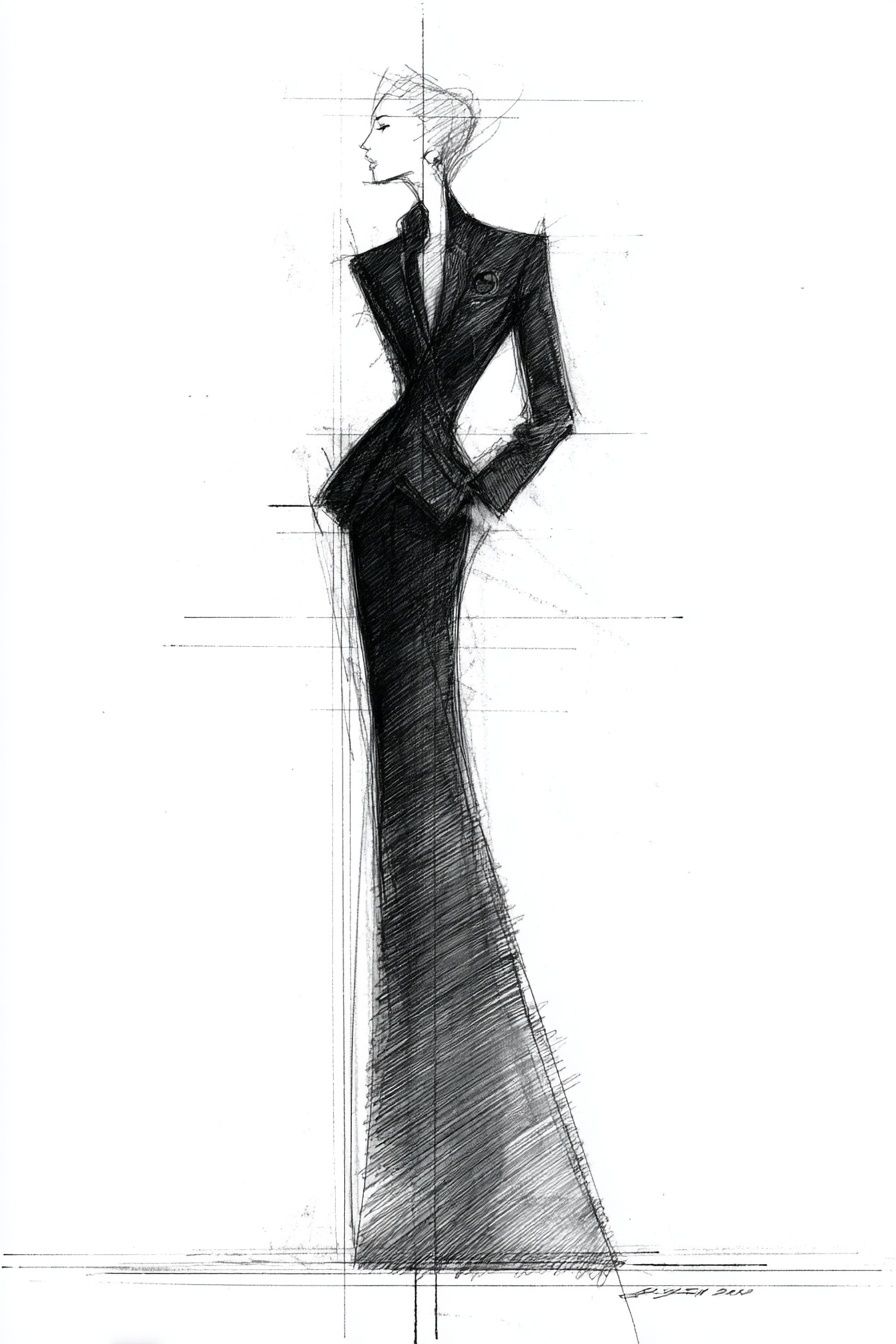 Fashion Illustration — Elegant Sketch Print. poster detail