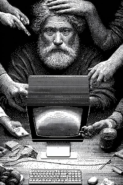 Surreal Computer Desk Portrait Print. poster print