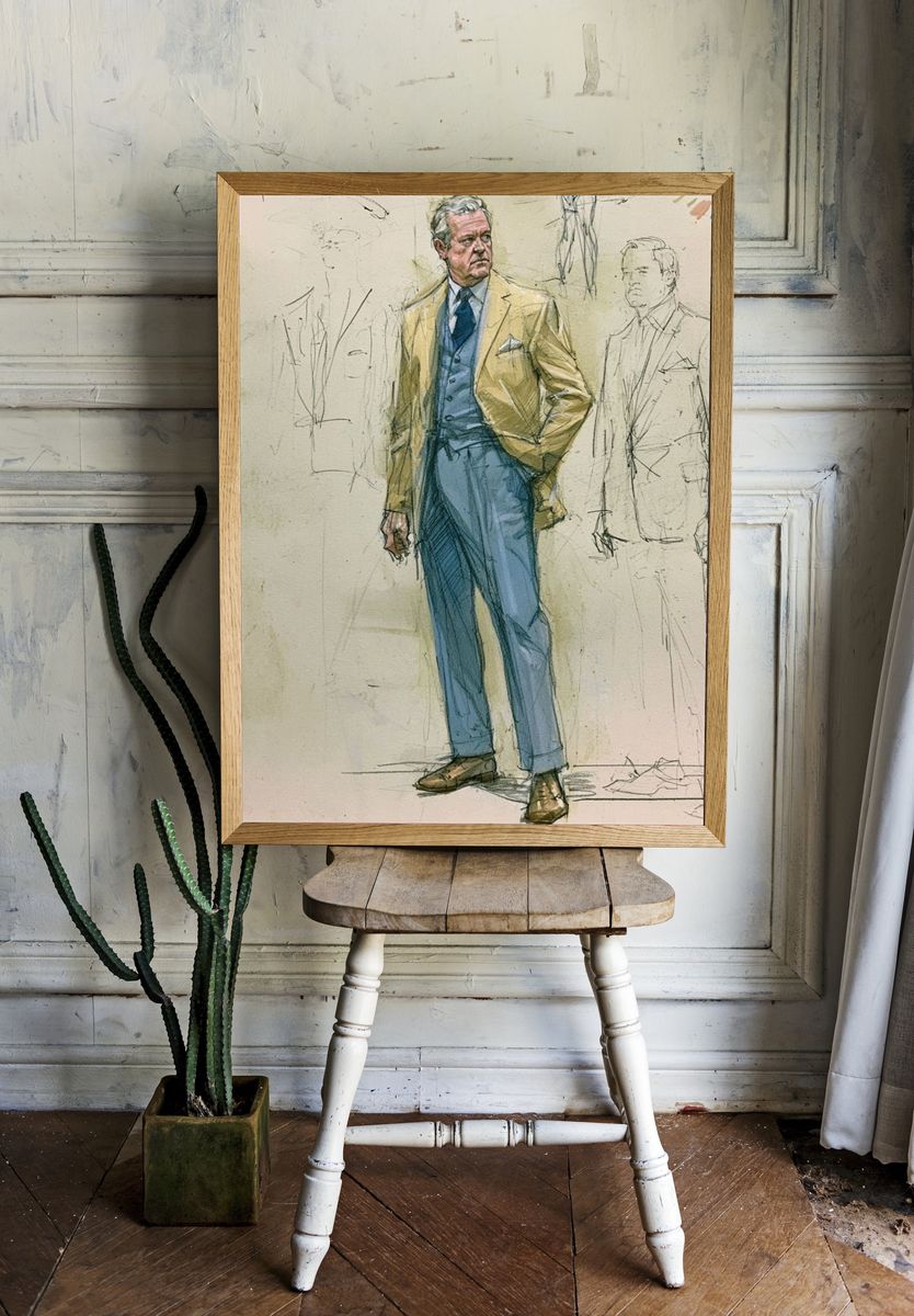Tailored Gentleman Fashion Illustration Poster. room preview