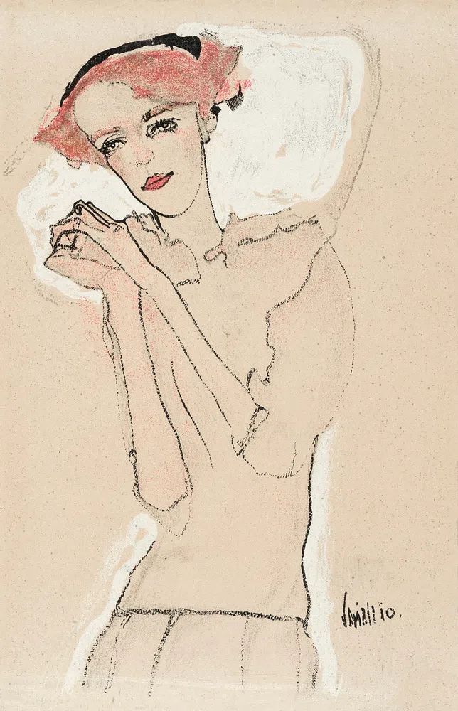 Portrait Woman (1910) Egon Schiele. poster — fashion art