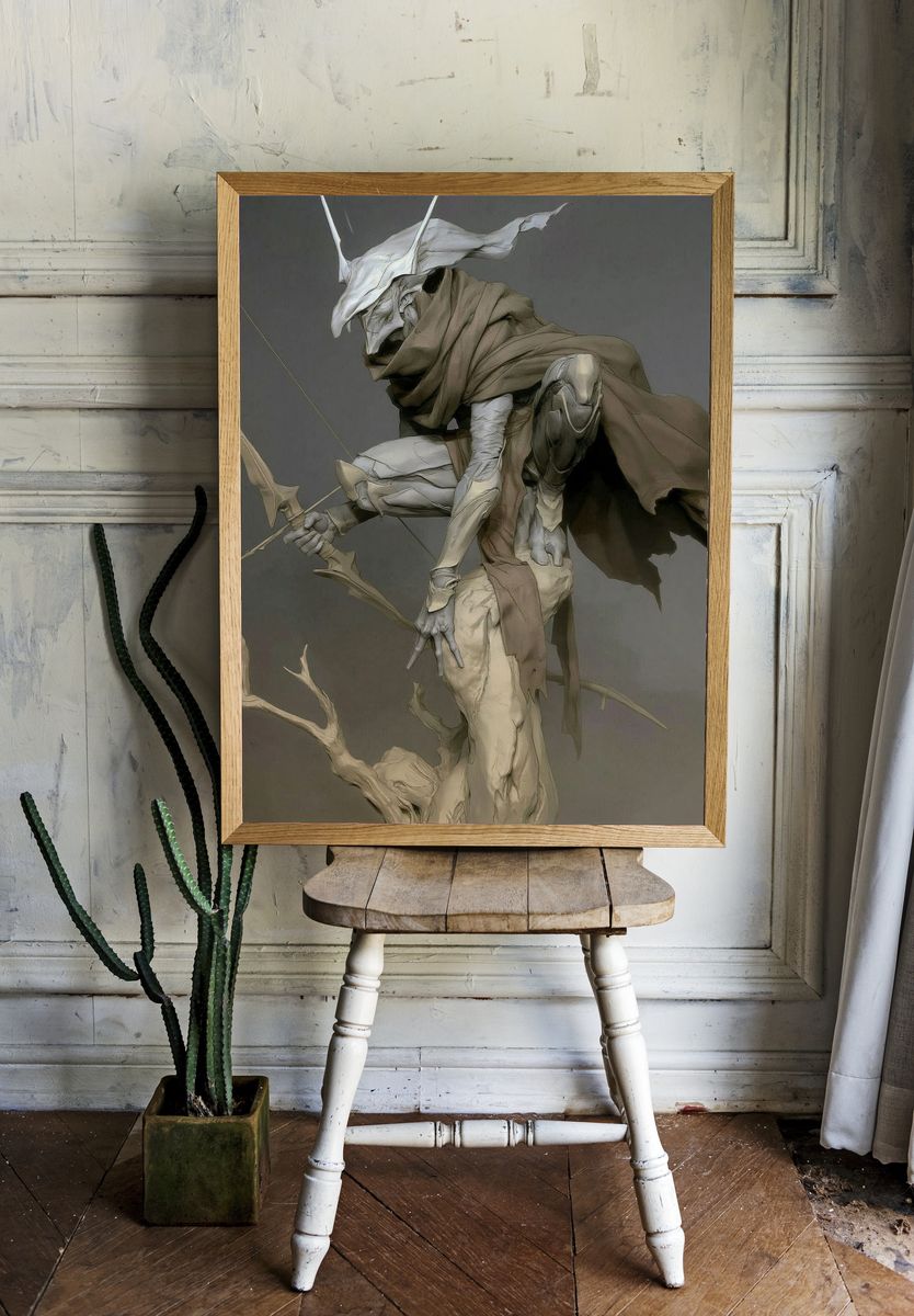 Masked Archer Surrealism Print. — room view 1