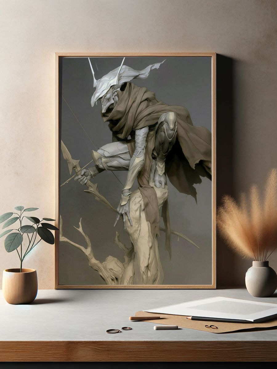 Masked Archer Surrealism Print. — room view 2