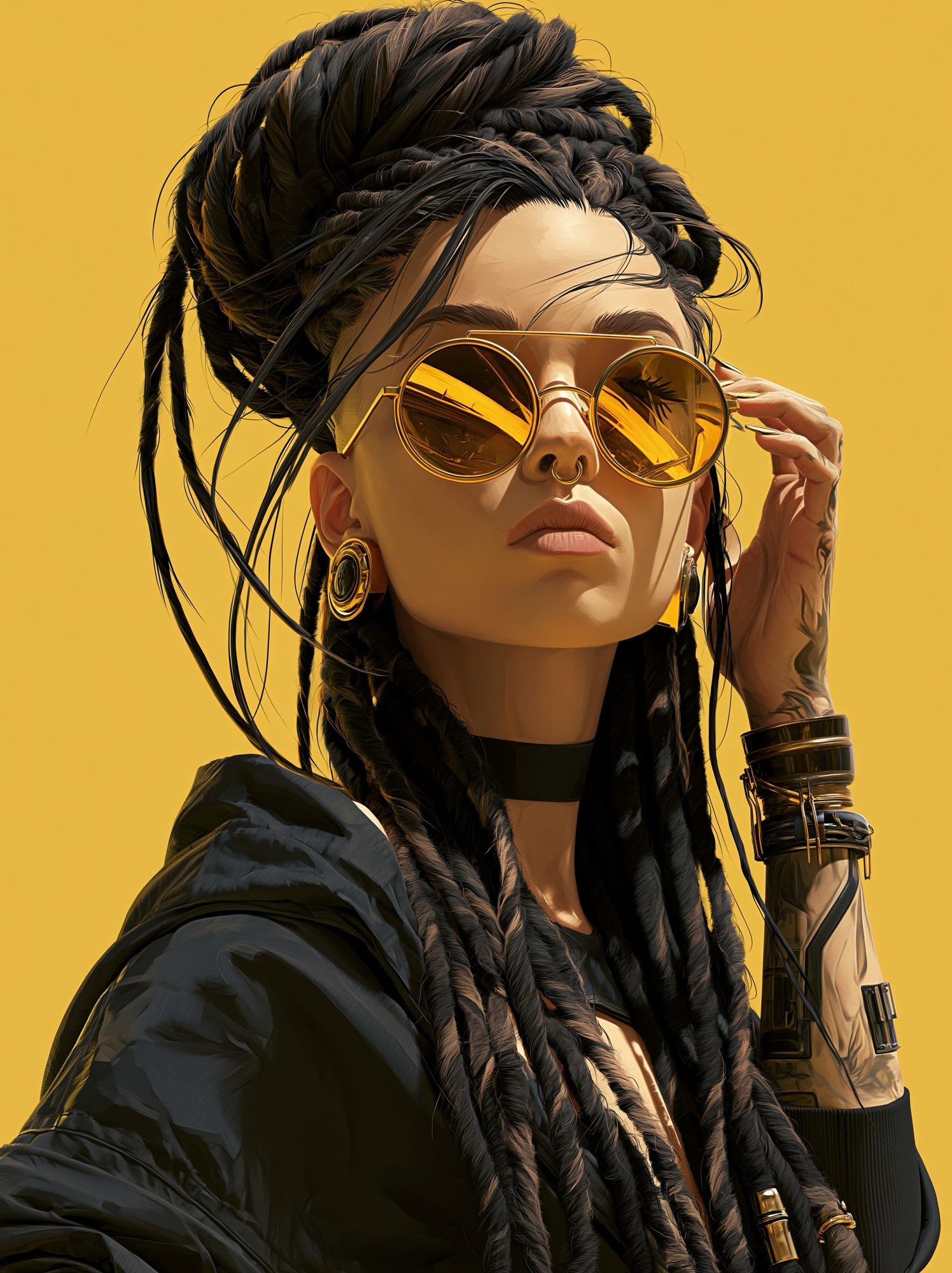 Golden Street Style Portrait Poster. poster — fashion art
