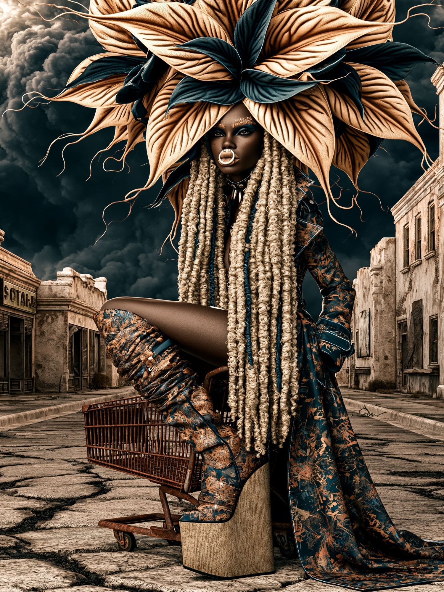Avant-Garde Fashion Portrait Poster. poster detail