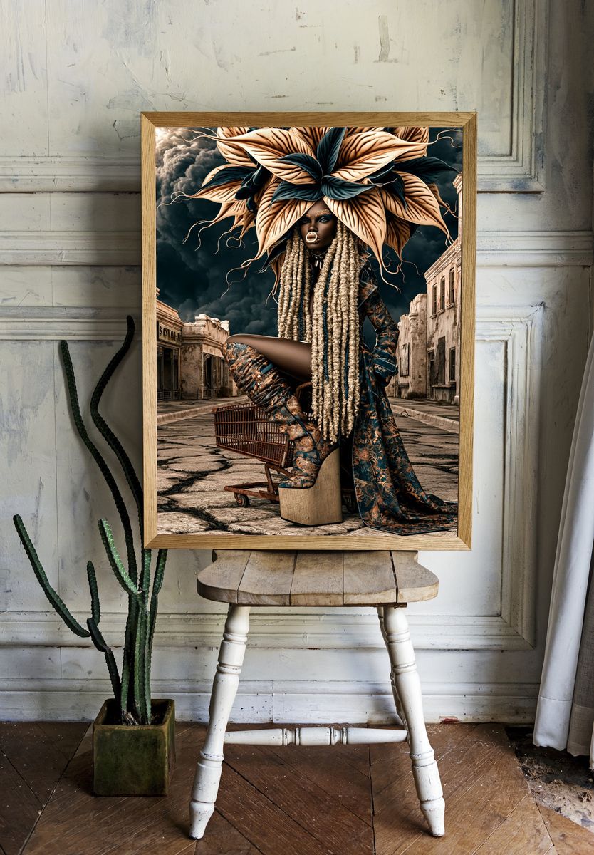 Avant-Garde Fashion Portrait Poster. room preview